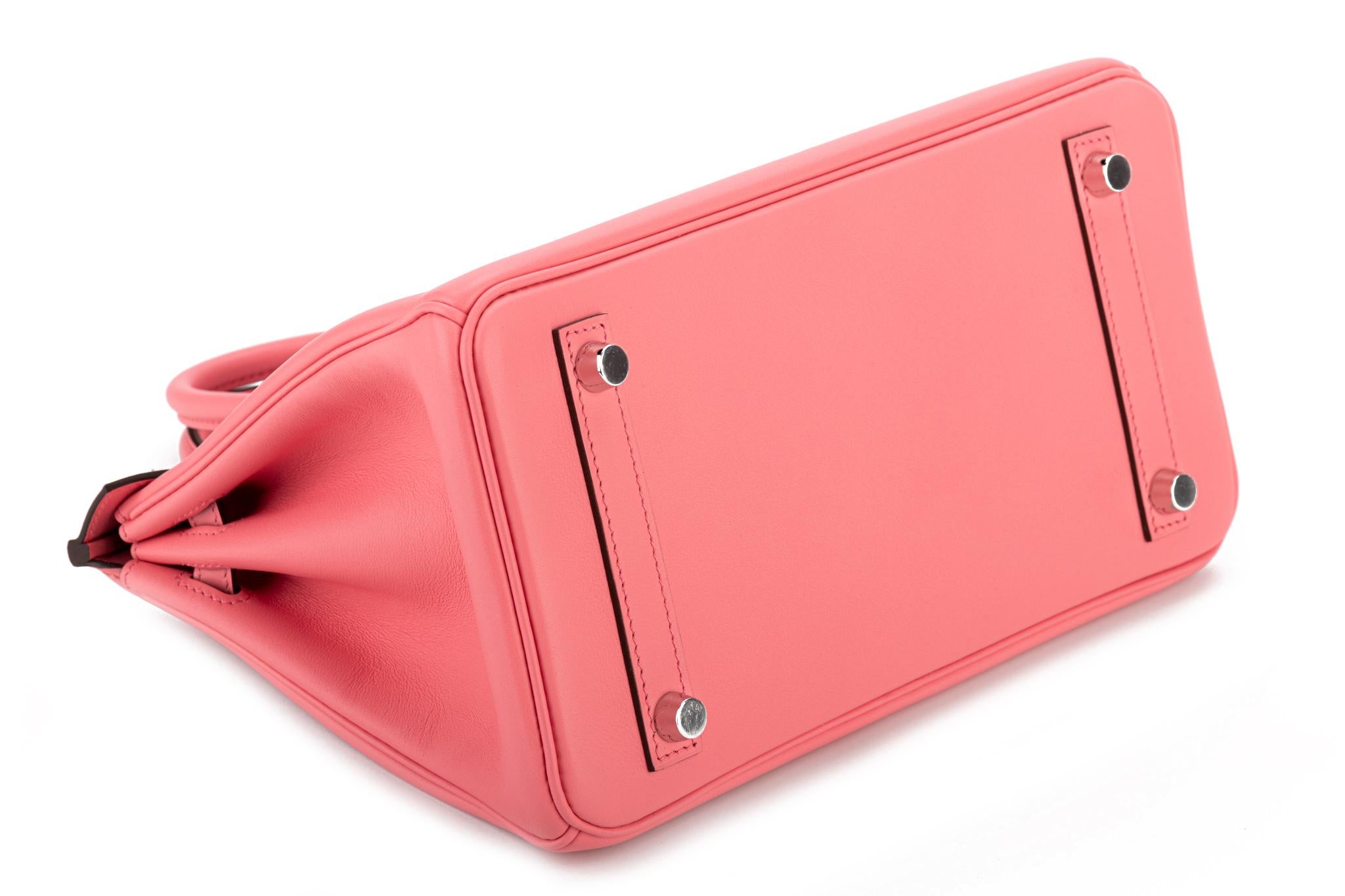 Pink New in Box Hermès Rare Birkin 25cm Rose d Ete' Swift Bag