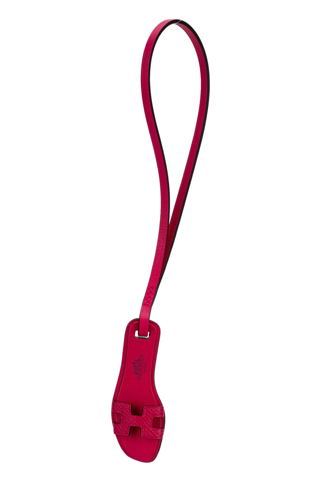 Hermès - Rare breloque de sac rose Oran, état neuf dans sa boîte Unisexe en vente