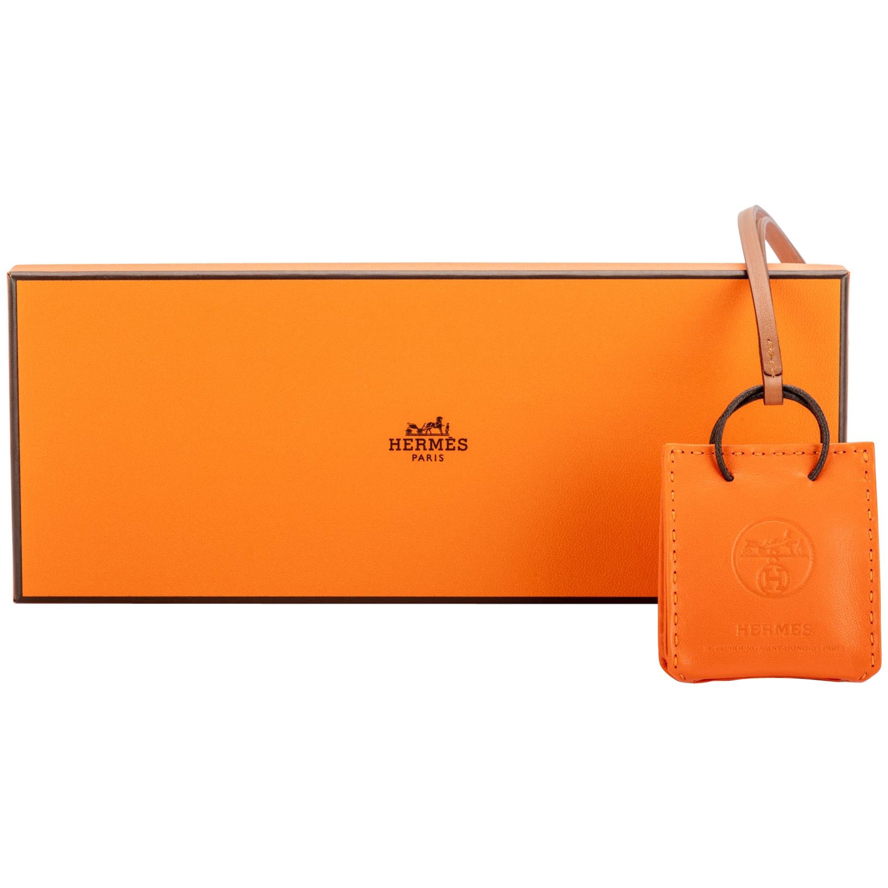 New in Box Hermes Rare Orange Bag Charm
