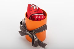 New in Box Hermes Red Guepards Silk Twilly