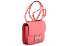 New in Box Hermes Rose Ete' Mini Constance 18 Bag