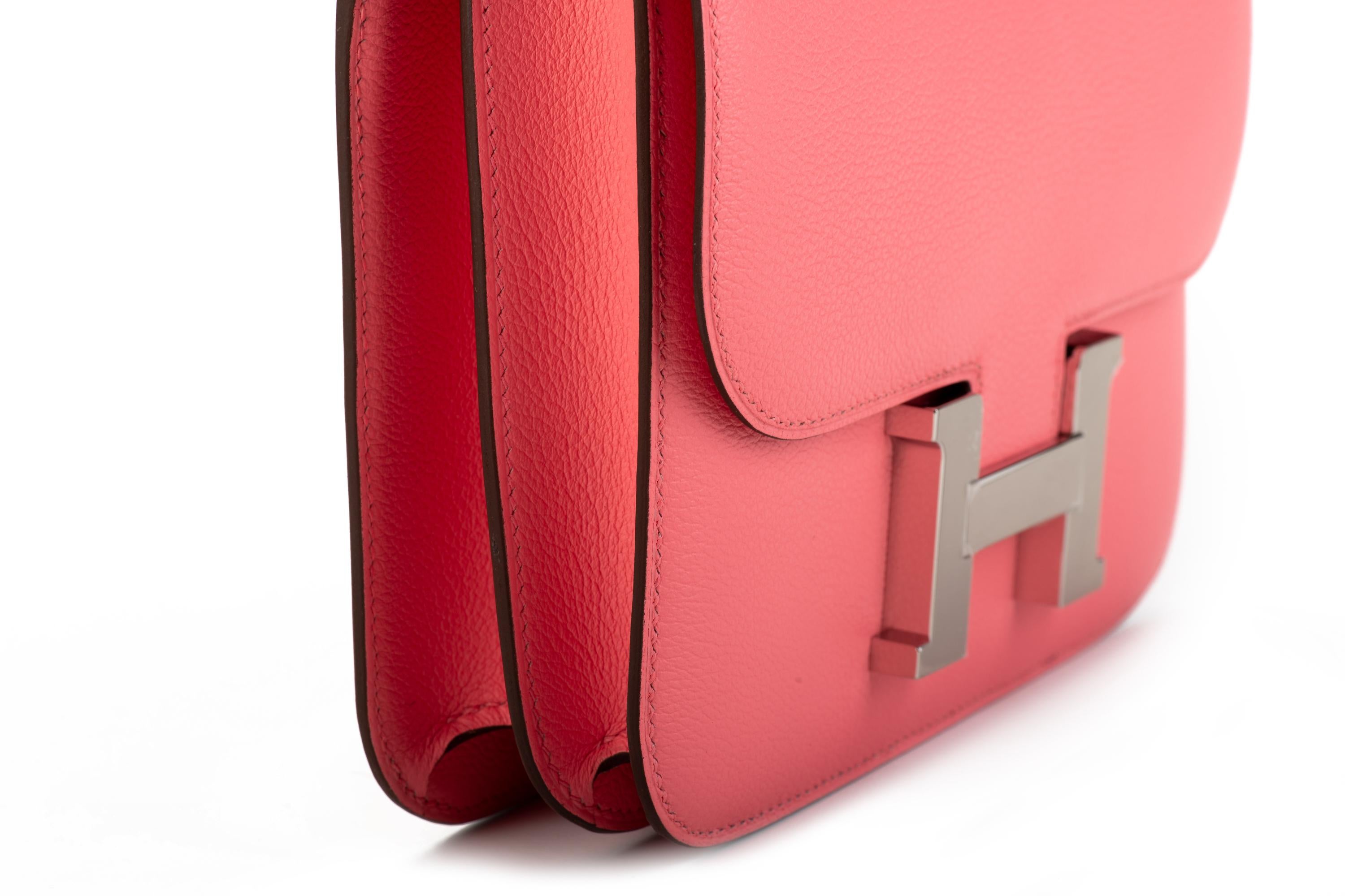 Women's New in Box Hermes Rose Ete' Mini Constance 18 Bag