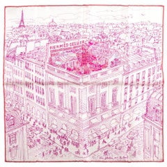 New in Box Hermes Silk Gavroche Fuchsia "le jardin" Scarf