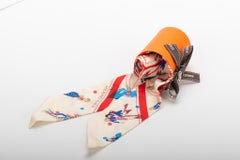New in Box Hermes Silk Twilly White Les Parisiennes