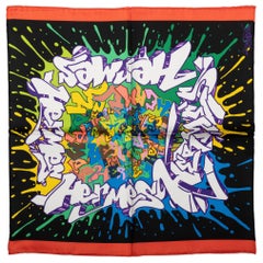 New in Box Hermes Small Silk Graffiti Gavroche Scarf