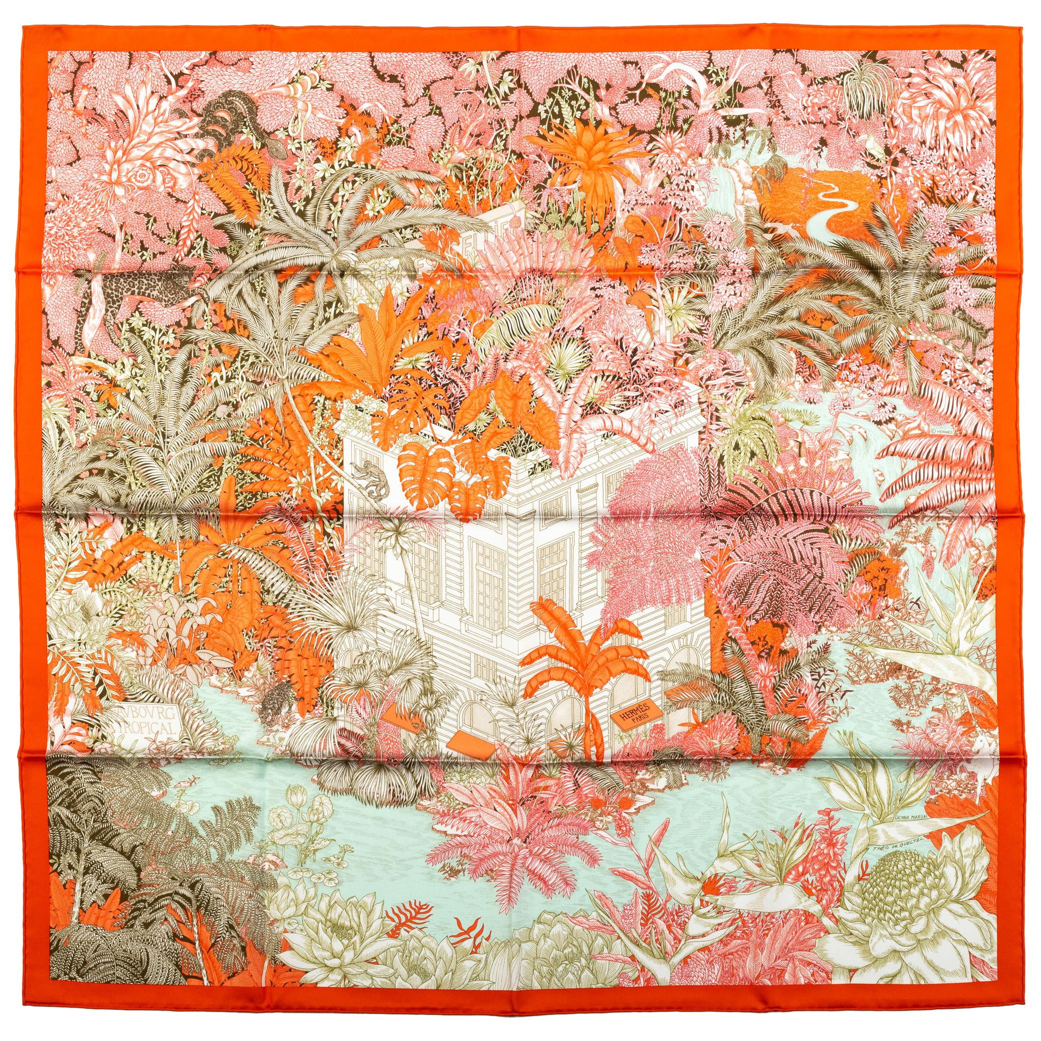 New in Box Hermes Tropical Garden Silk Scarf