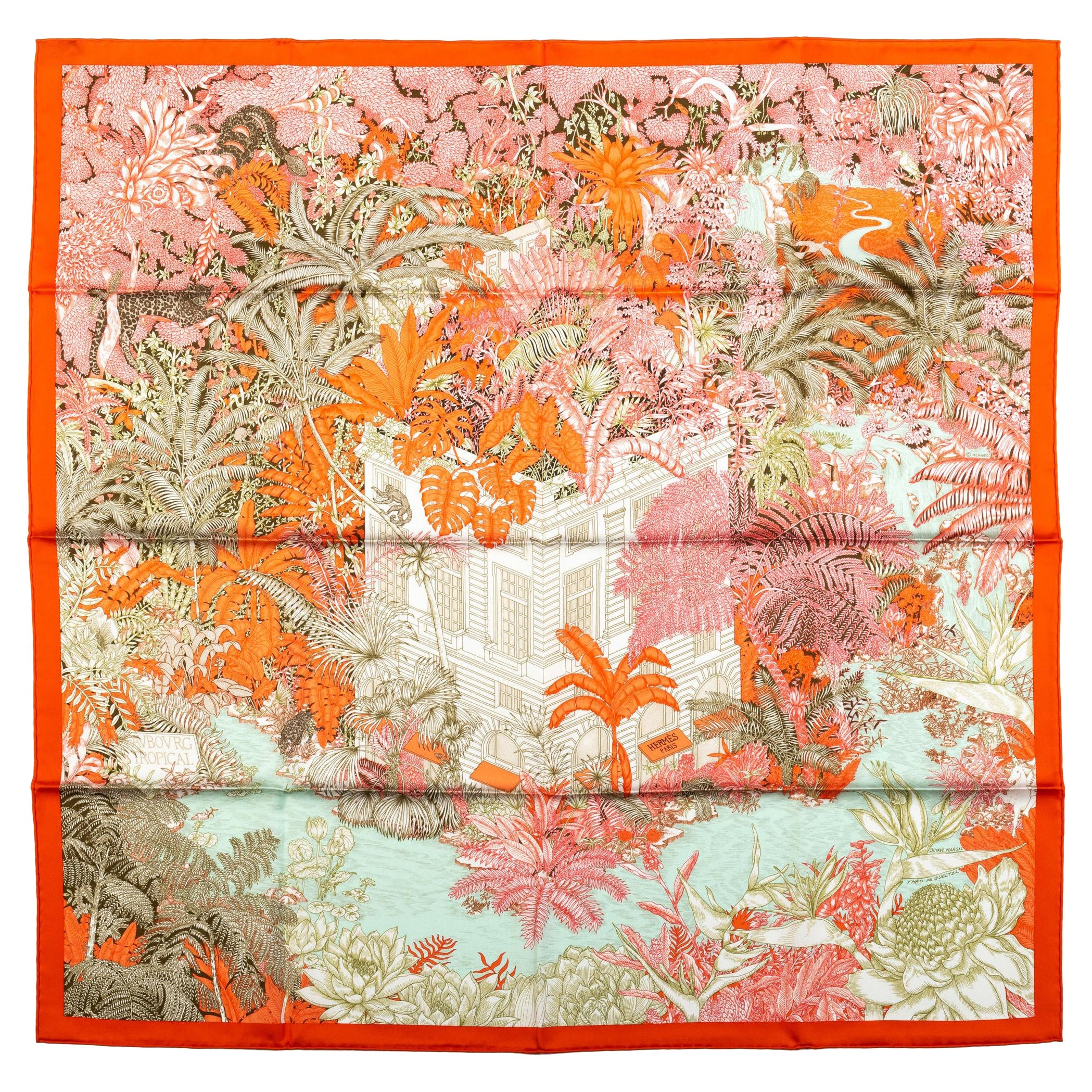 Nuevo en caja Pañuelo de seda Hermes Jardín Tropical