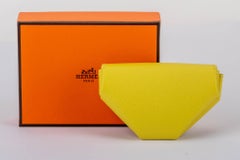 New in Box Hermes Verso Coin Case Jaune Celeste