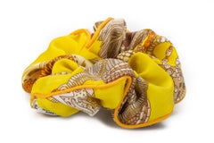New in Box Hermes Yellow Silk Scrunchie Hair Band