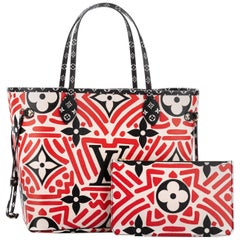 Neu in Box Louis Vuitton 2020 Neverfull Rote Schwarze Geometrische Tasche