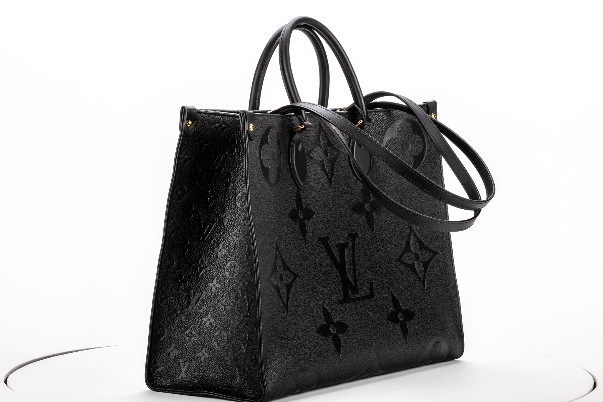 New in Box Louis Vuitton Black Logo On the Go GM Tote at 1stDibs | black louis vuitton bag, louis vuitton black bag, black lv bag