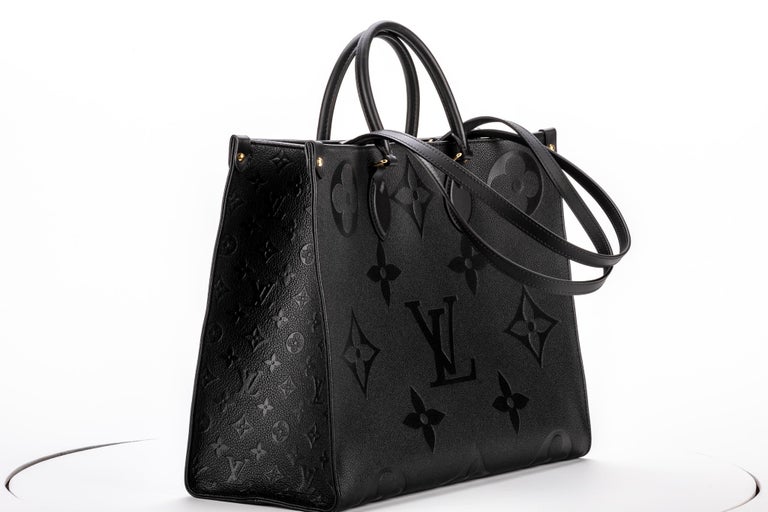 New in Box Louis Vuitton Black Logo On the Go GM Tote Bag