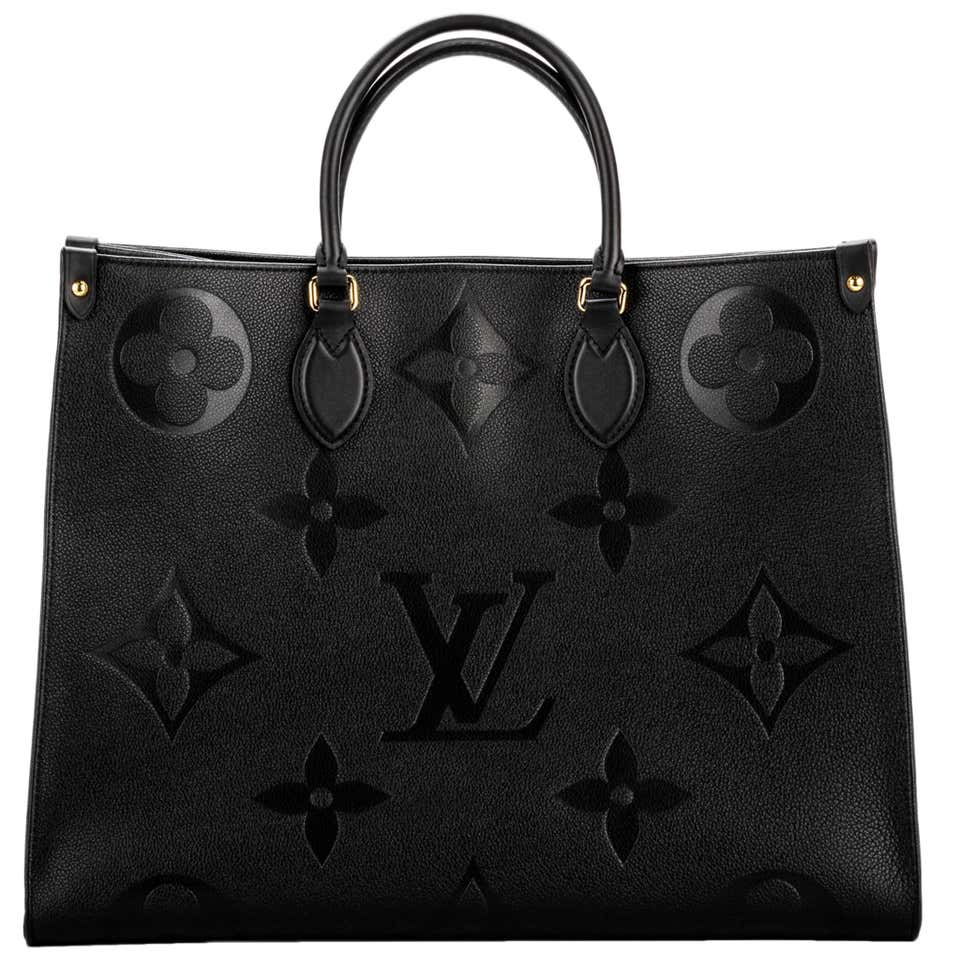 New in Box Louis Vuitton Black Logo On the Go GM Tote Bag at 1stDibs ...