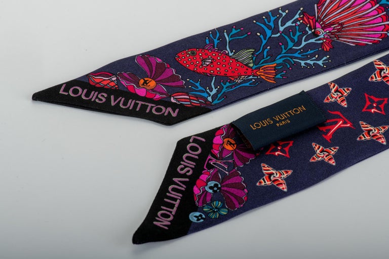 New Louis Vuitton Iconic Speedy Silk Twilly Scarf in Box at