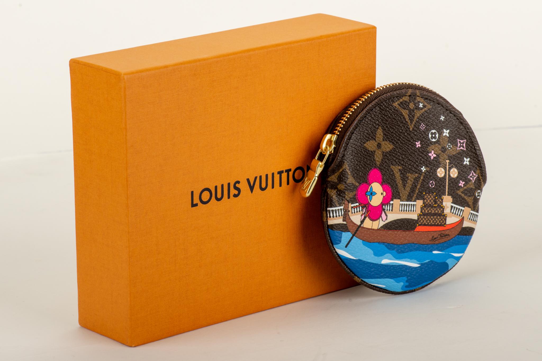 Louis Vuitton Weihnachten 2019 limitierte Auflage Venedig runde Münzetui. Brandneu mit Schutzumschlag und Box.