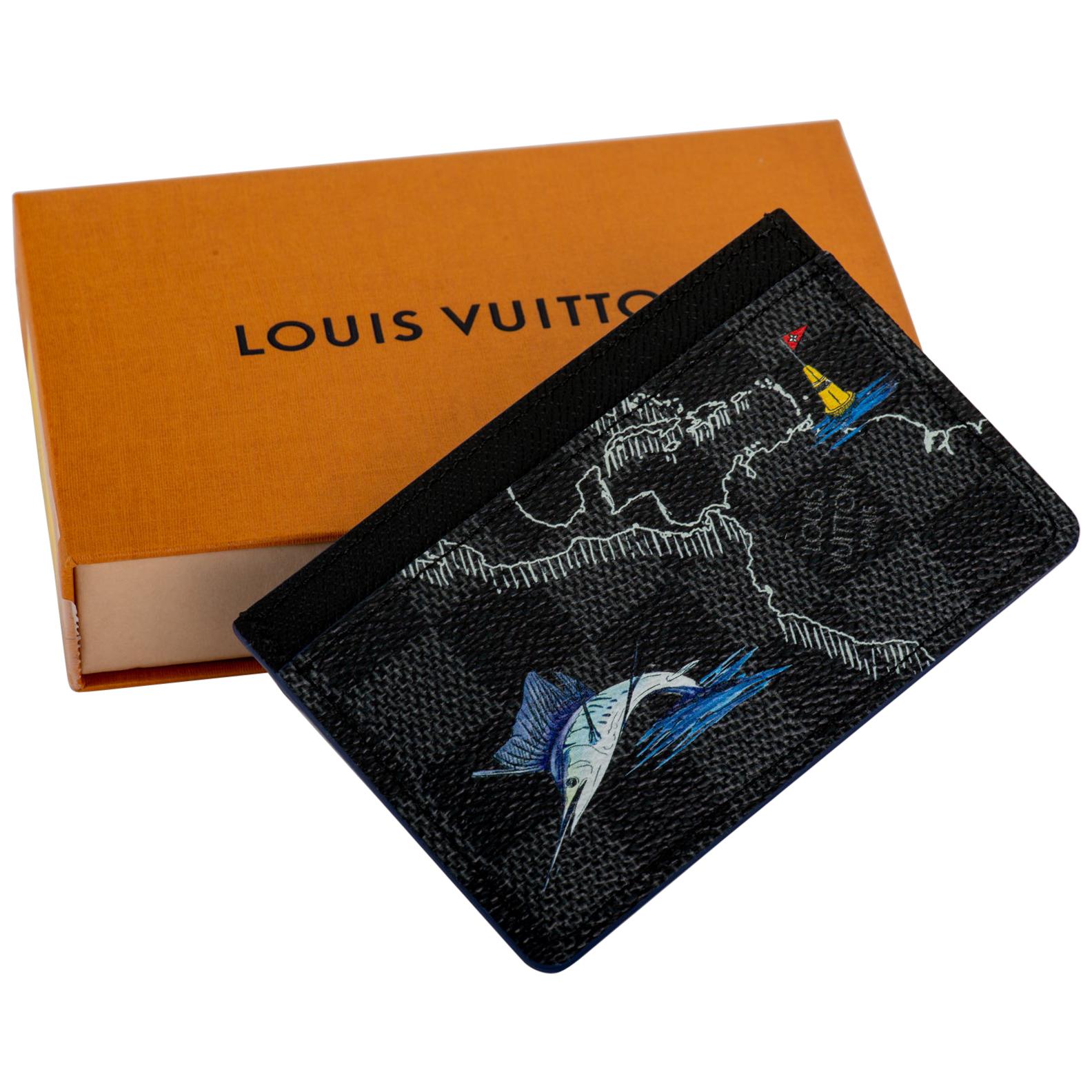 Louis Vuitton Scarf Echarpes City Alps Logo Damier Graphite Black Gray LV  M71110