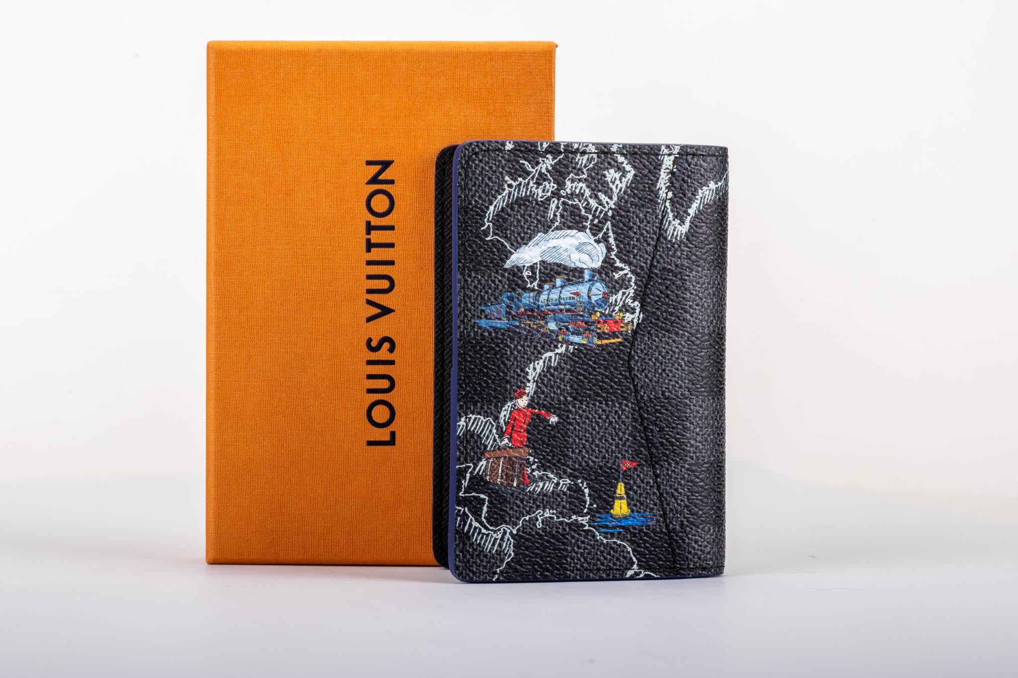 Louis Vuitton black and graphite damier map of Europe and Africa credit card wallet. Brand new , comes with dust cover and box.