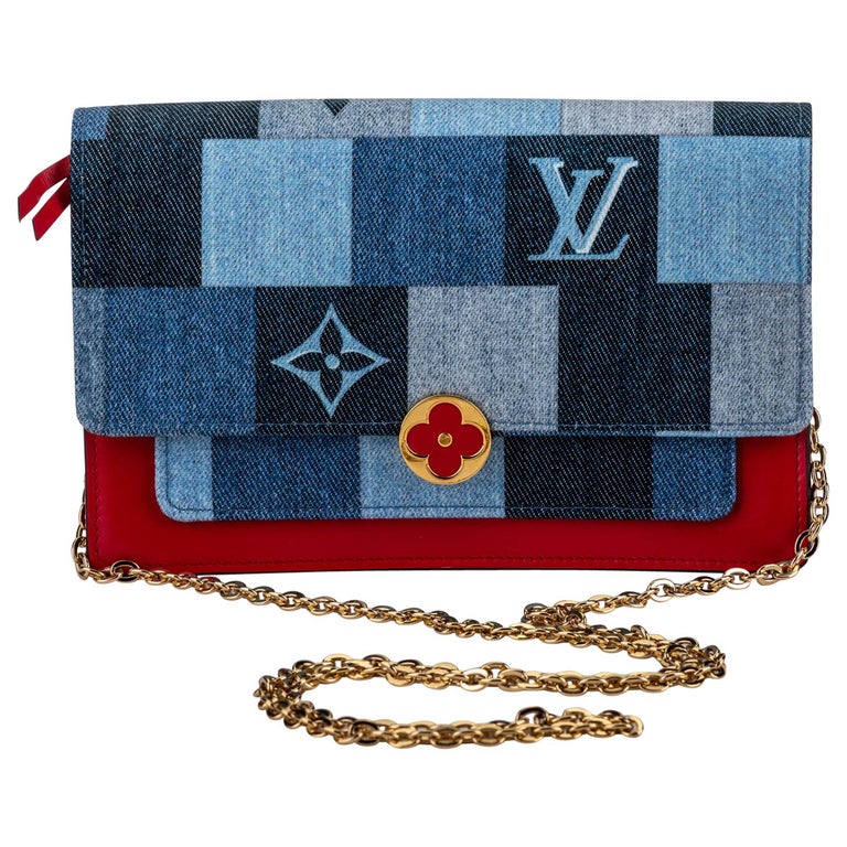 Louis Vuitton Blue, Pattern Print Monogram Denim Micro Speedy Bag Charm