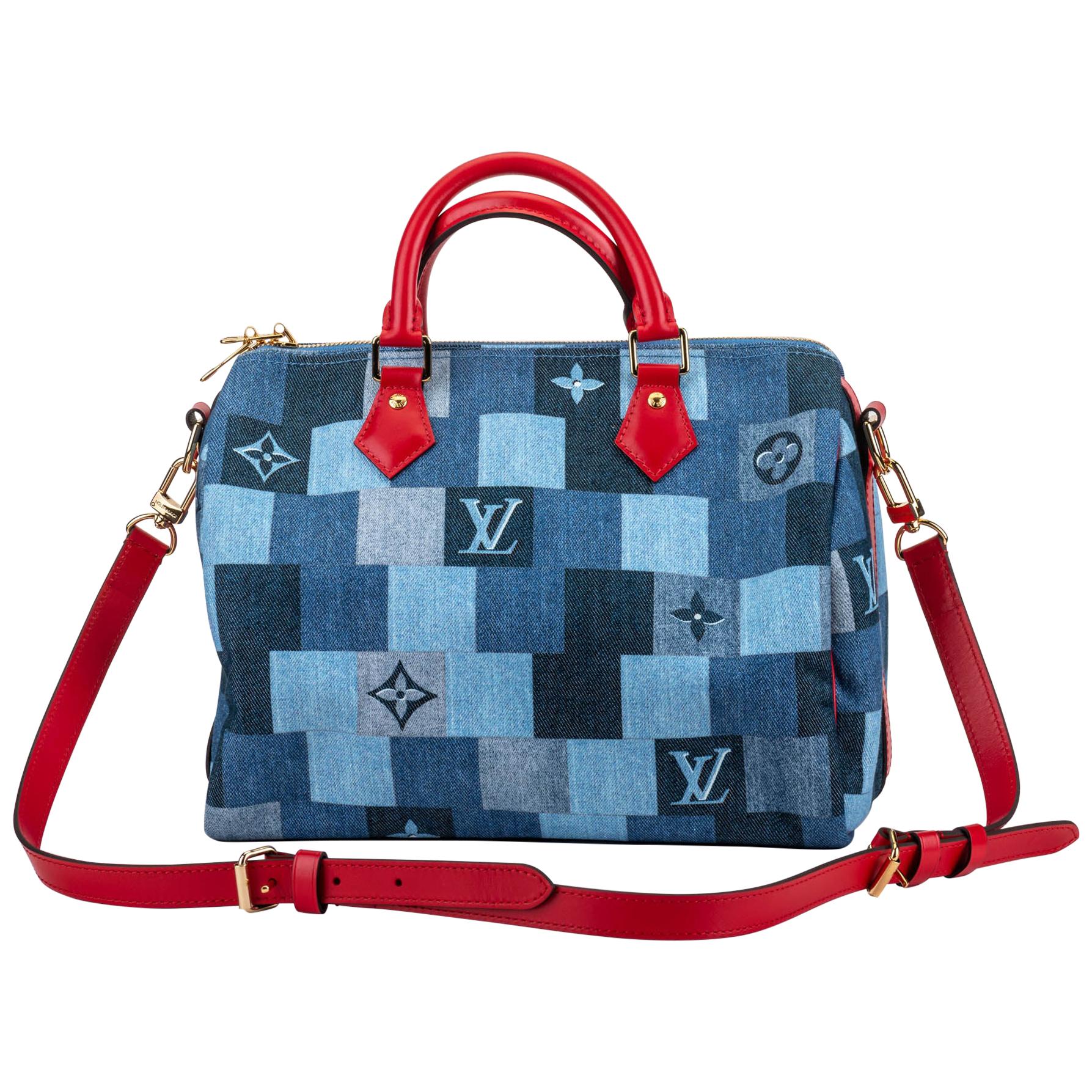 New in Box Louis Vuitton Denim Speedy 30 Bag