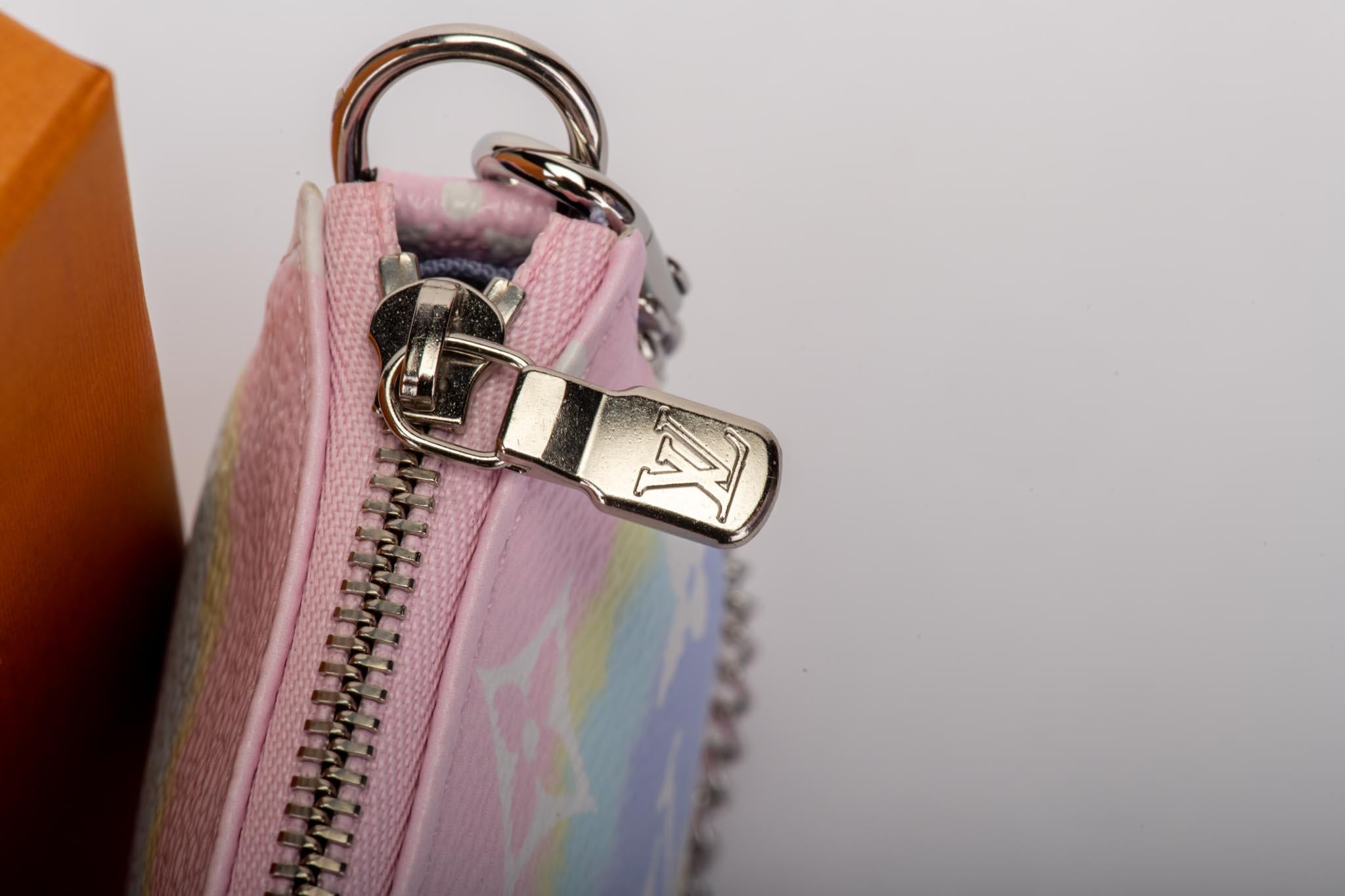 Gray New in Box Louis Vuitton Escale Pink Pochette  Bag