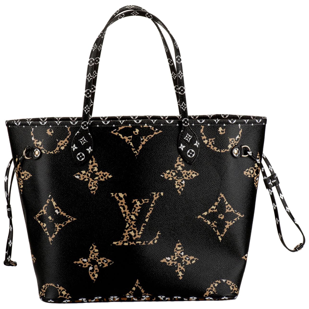 Louis Vuitton Neverfull Monogram Giant Jungle (Without Pouch) MM  Black/Caramel in Canvas with Gold-tone - US