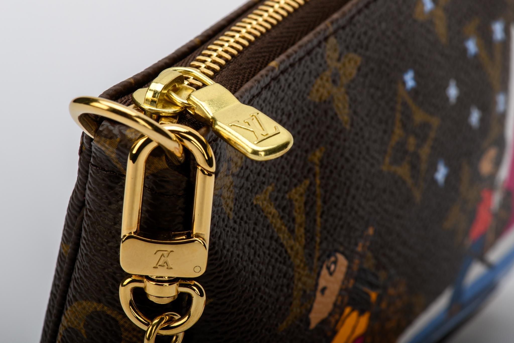 Black New in Box Louis Vuitton Limited Edition Bears Mini Pouchette Bag