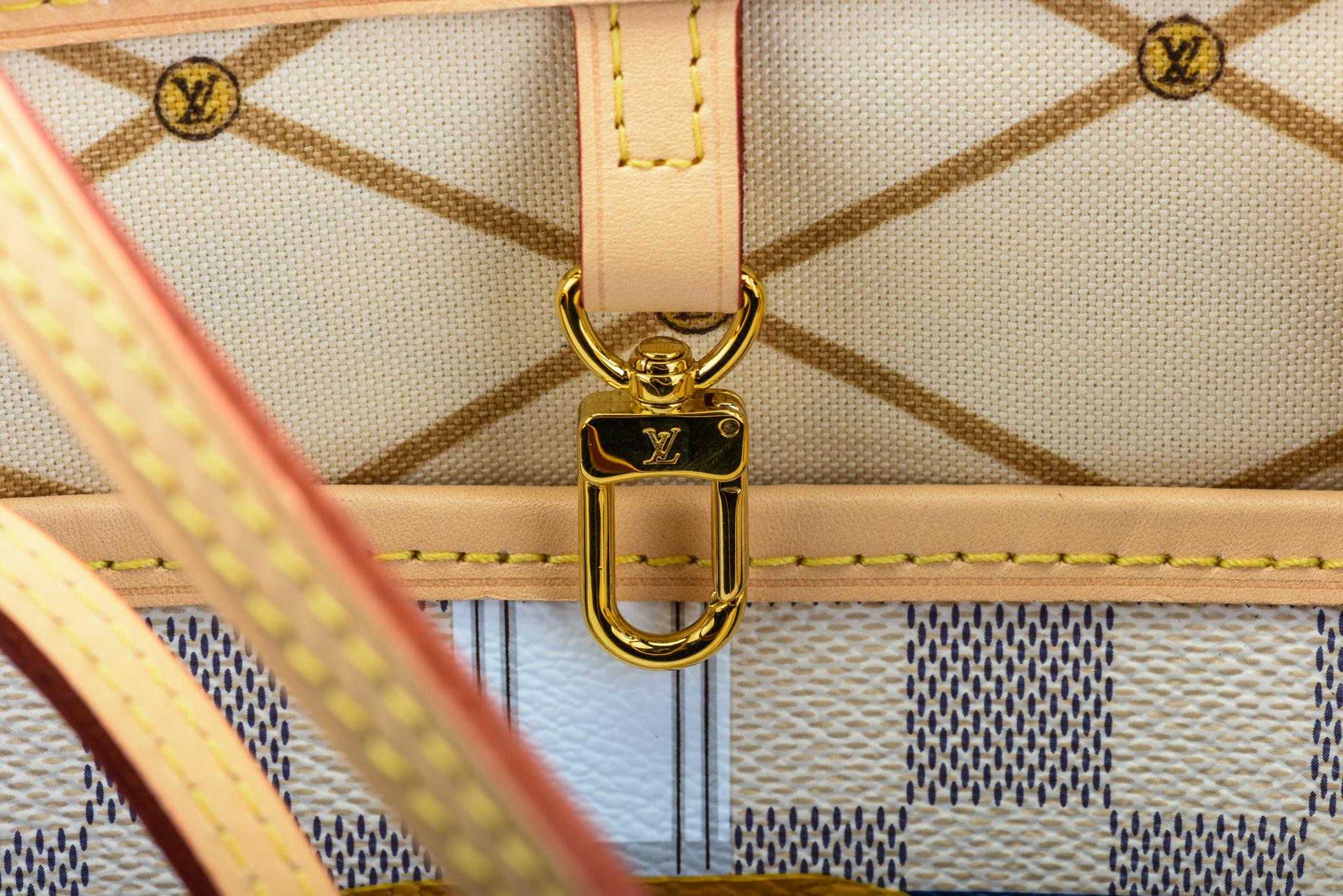 New in Box Louis Vuitton Limited Edition Capri Neverfull Damier Azur Bag 2