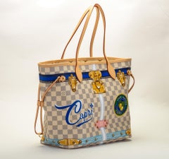 New in Box Louis Vuitton Limited Edition Capri Neverfull Damier Azur Bag