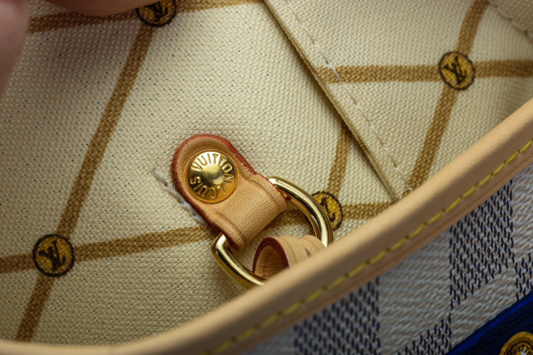 New in Box Louis Vuitton Limited Edition Capri Neverfull Damier Azur Bag 1