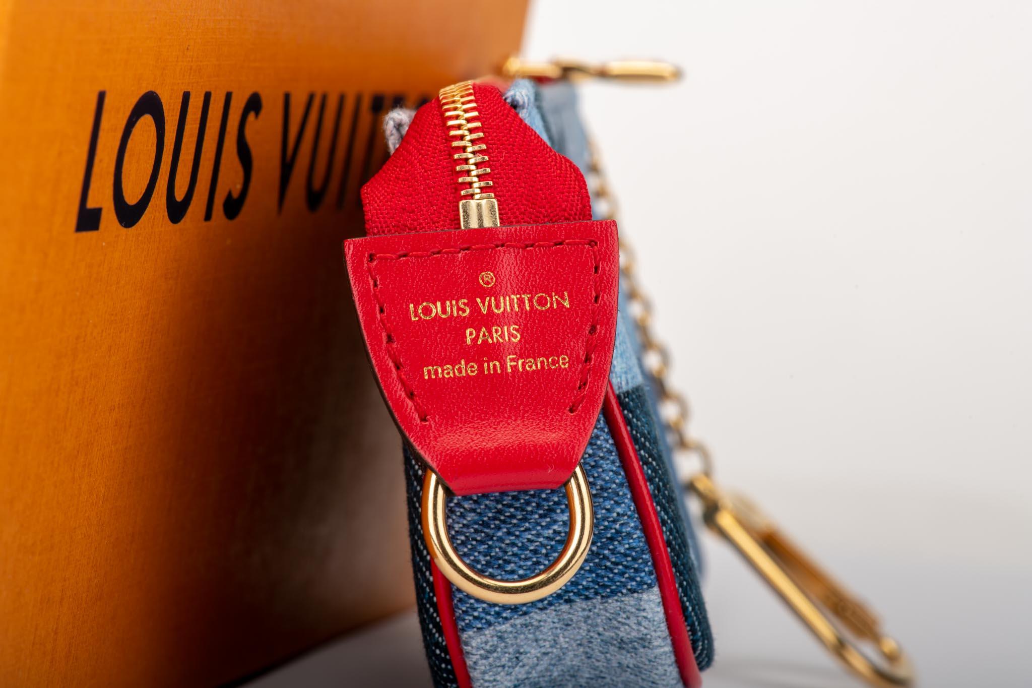 Orange New in Box Louis Vuitton Limited Edition Denim Micro Pochette Bag