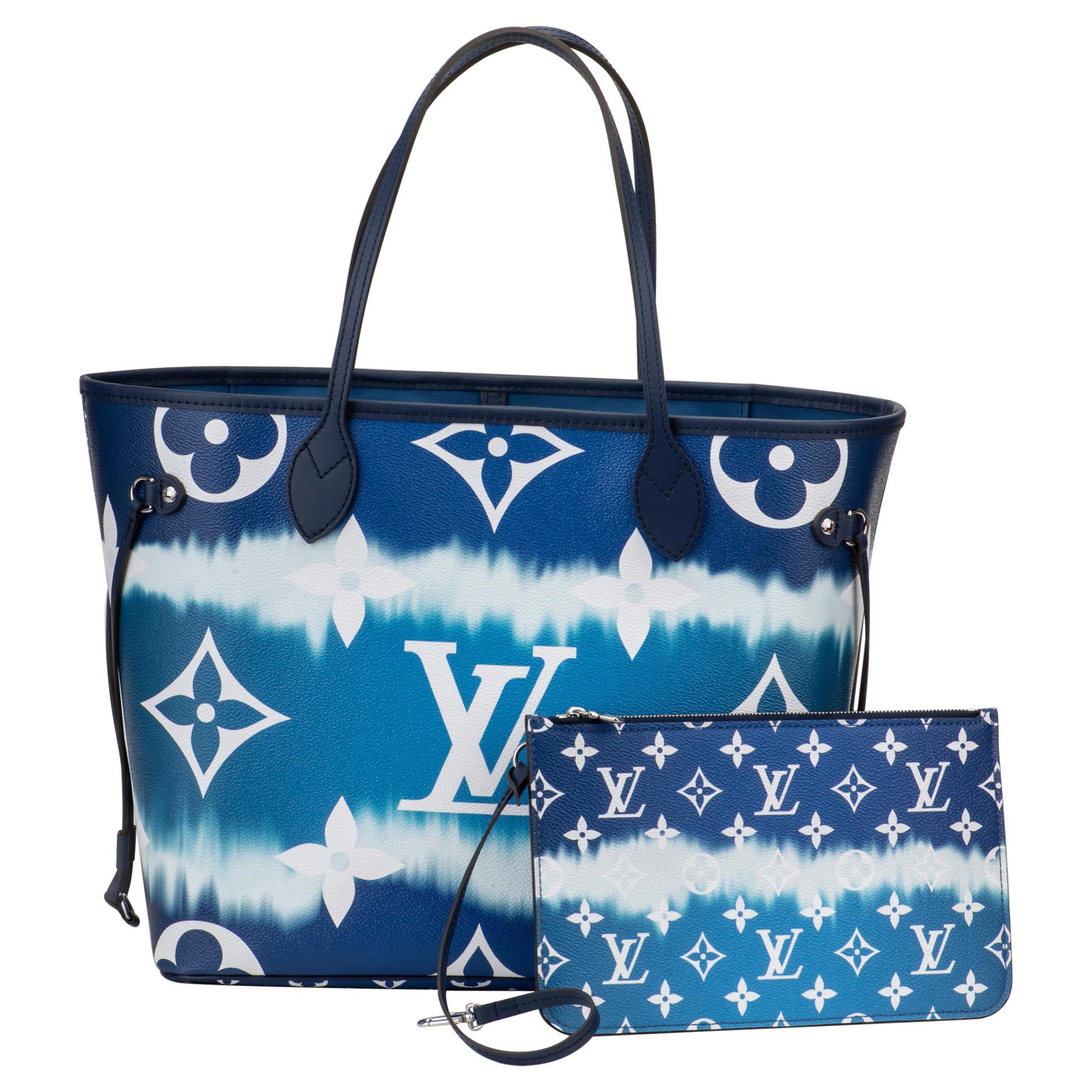 New in Box Louis Vuitton Limited Edition Escale Blue Neverfull Tote Bag