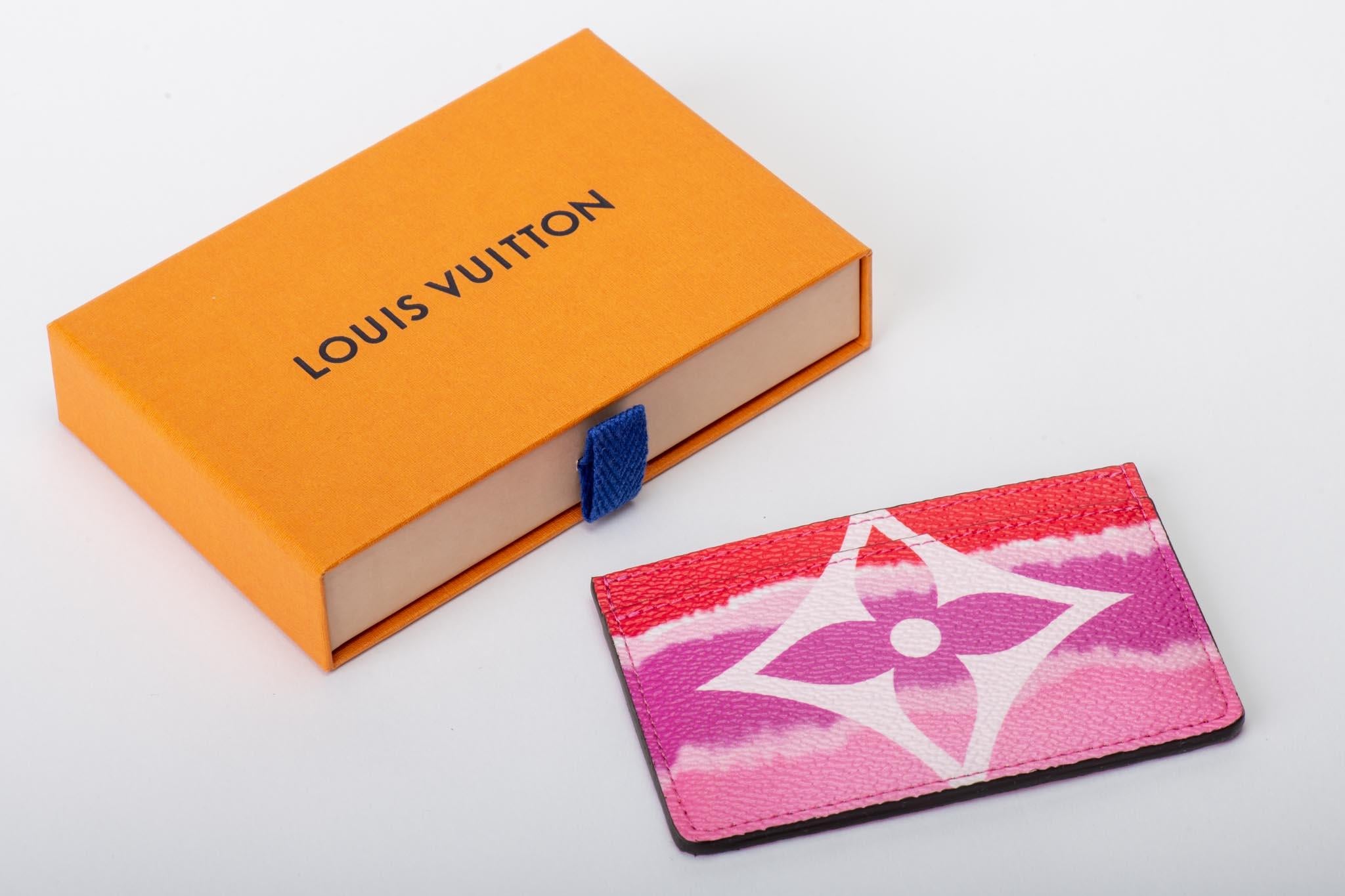 Louis Vuitton limited edition escale red and lilac credit card case. Brand new in original box.