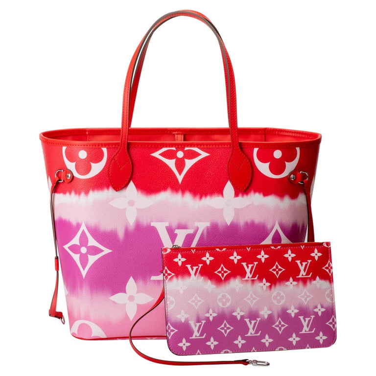 red and pink lv bag