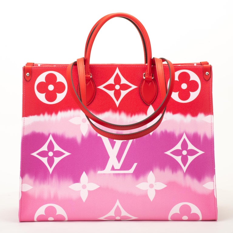 New in Box Louis Vuitton Limited Edition Escale Red On The Go Bag at