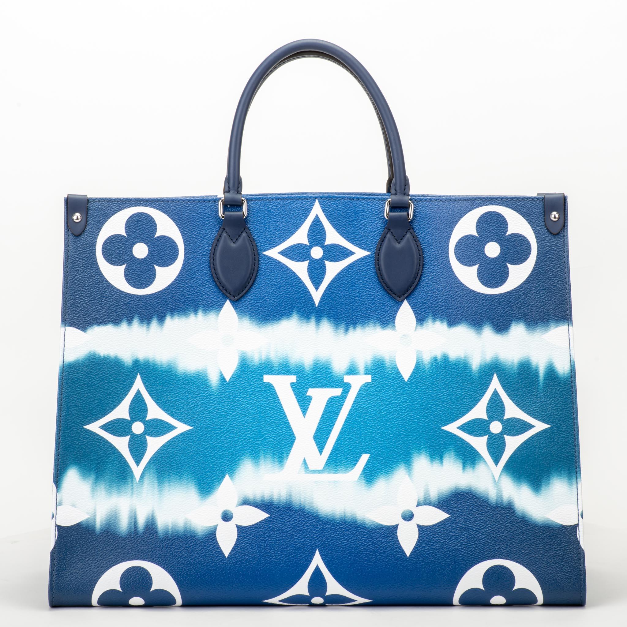 Louis Vuitton Limited Edition Monogram Canvas and Red and Blue Striped  Leather Kimono GM Tote Bag  Yoogis Closet