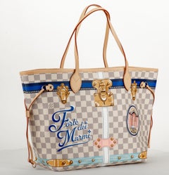 New in Box Louis Vuitton Limited Edition Forte Damier Neverfull Tote Bag