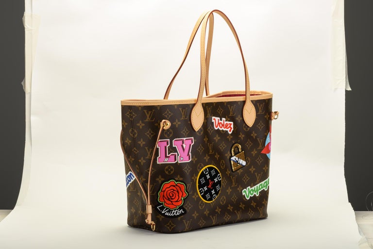 New in Box Louis Vuitton Limited Edition Stickers Neverfull Tote Bag For Sale at 1stdibs