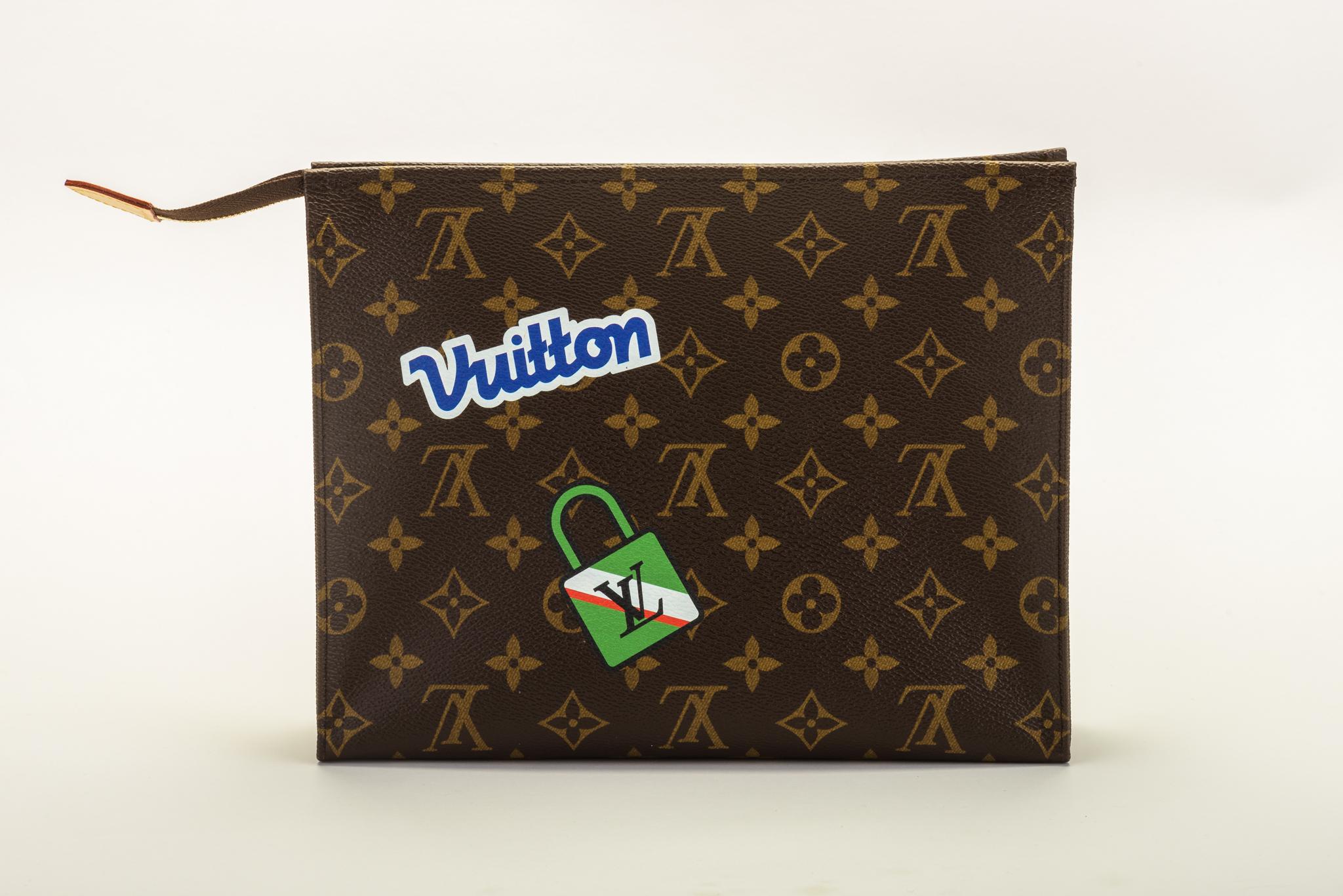 Black New in Box Louis Vuitton Limited Edition Stickers Pouchette Bag
