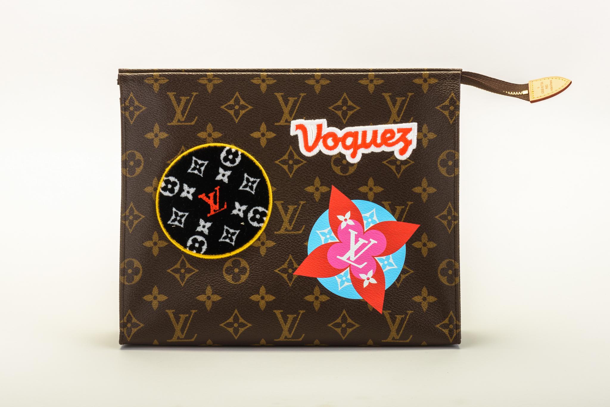 Black New in Box Louis Vuitton Limited Edition Stickers Pouchette Bag
