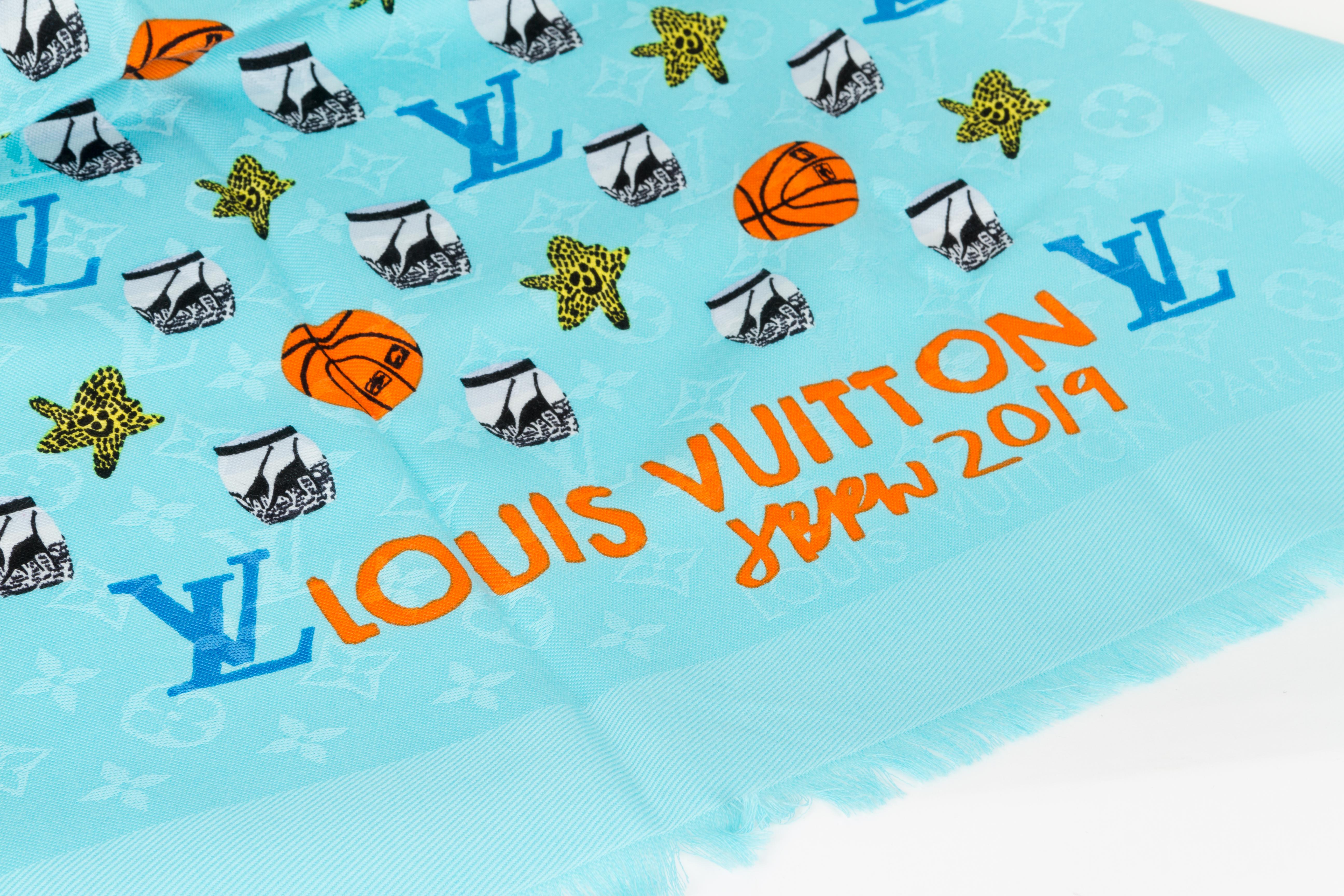 Bleu Châle turquoise Louis Vuitton en édition limitée, neuf dans sa boîte  en vente