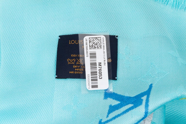 New in Box Louis Vuitton Limited Edition Turquoise Shawl For Sale at 1stDibs