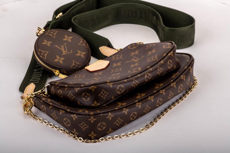 New in Box Louis Vuitton Multi Green Crossbody Pouch Bag at