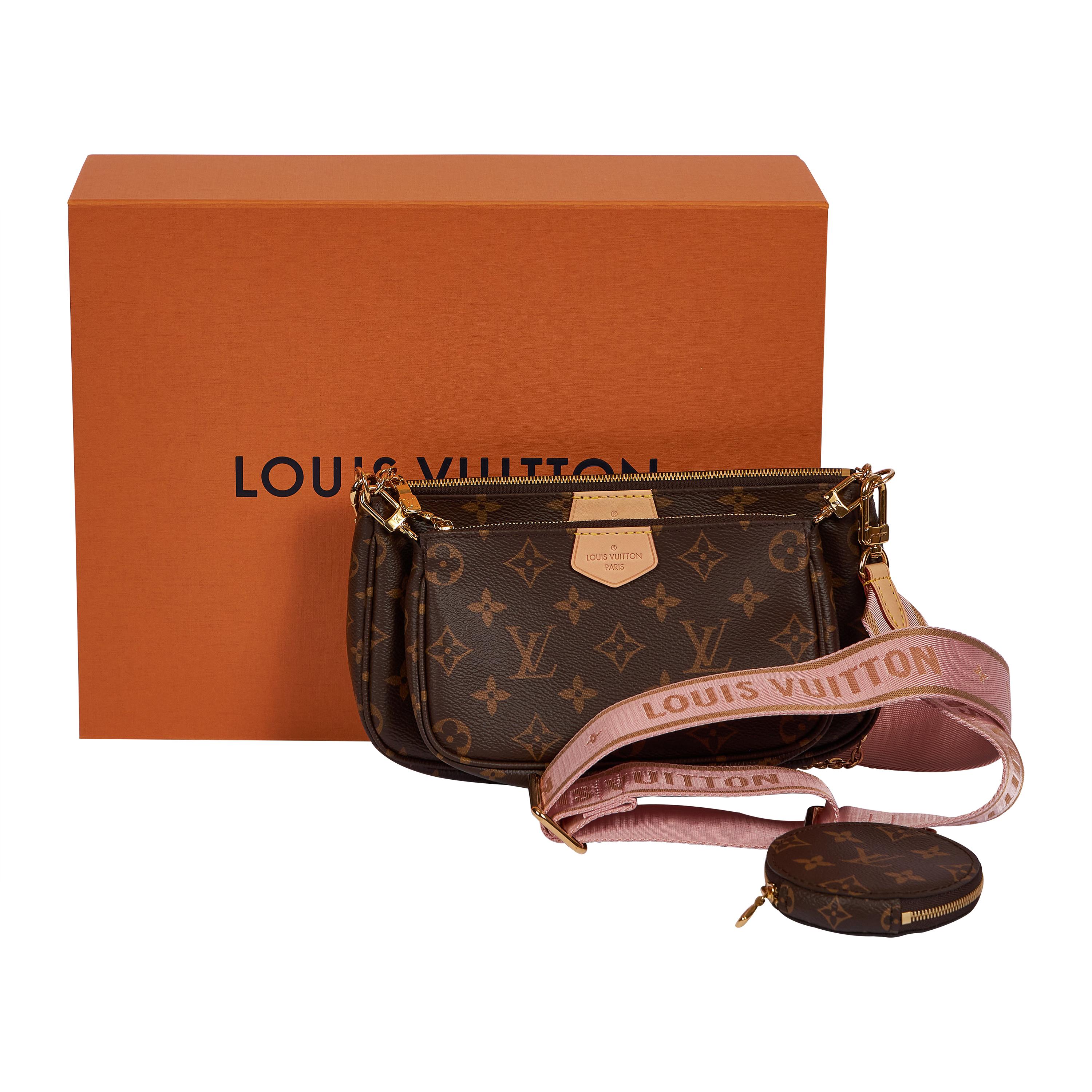 New in Box Louis Vuitton Multi Pink Pouchette Bag