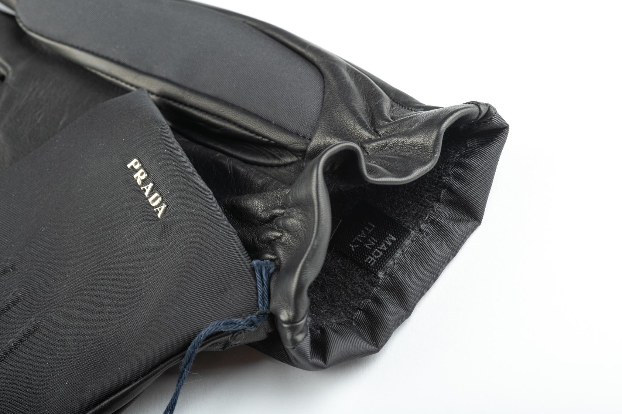 New in Box Prada Black Leather Ladies Gloves Size 6.5 1