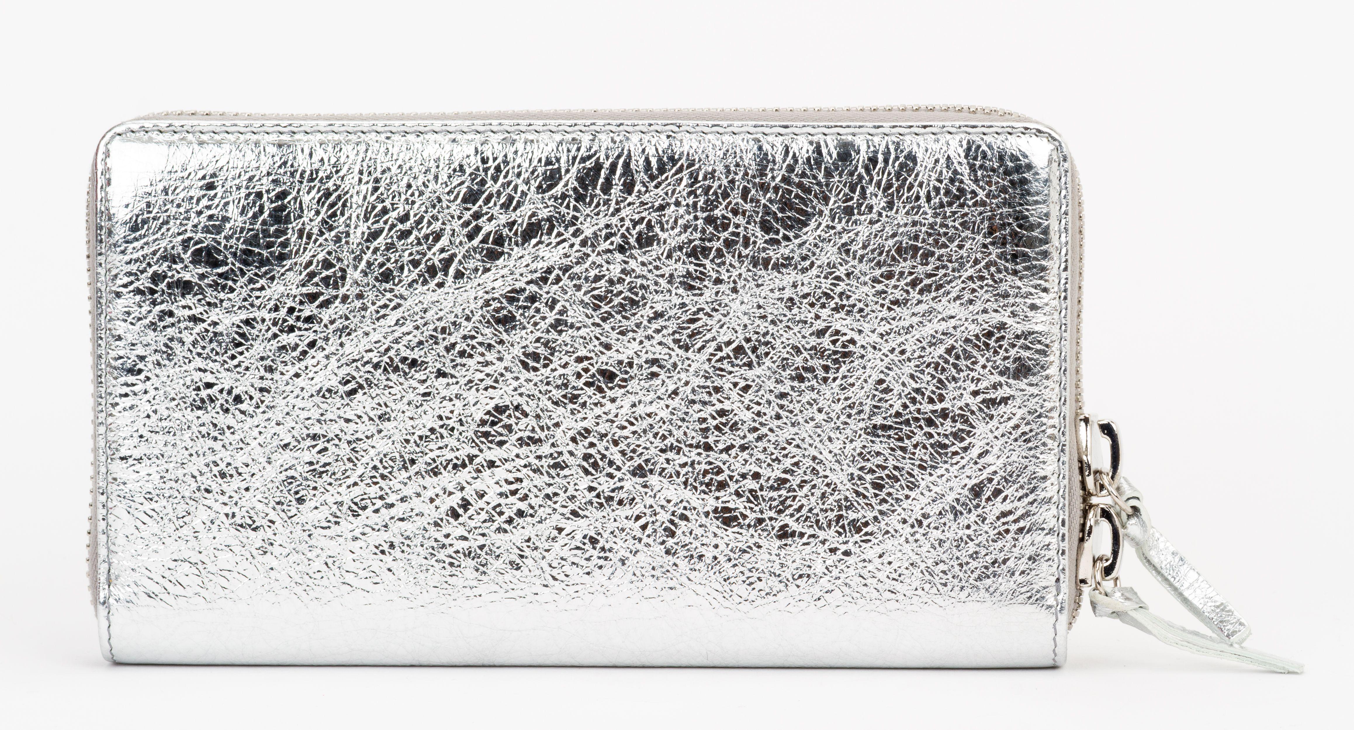 Argento New in Box Silver Foil Balenciaga Wallet in vendita