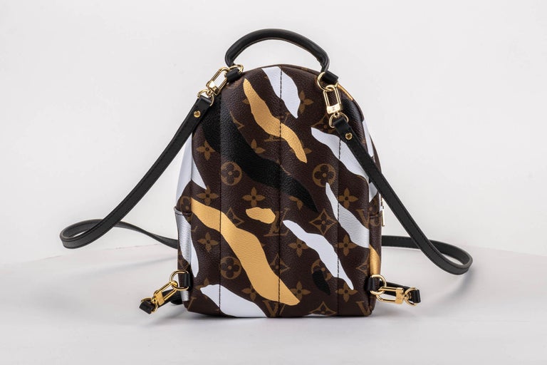 New in Box Vuitton Limited Edition Camo Mini Palm Springs Backpack Bag For Sale at 1stdibs