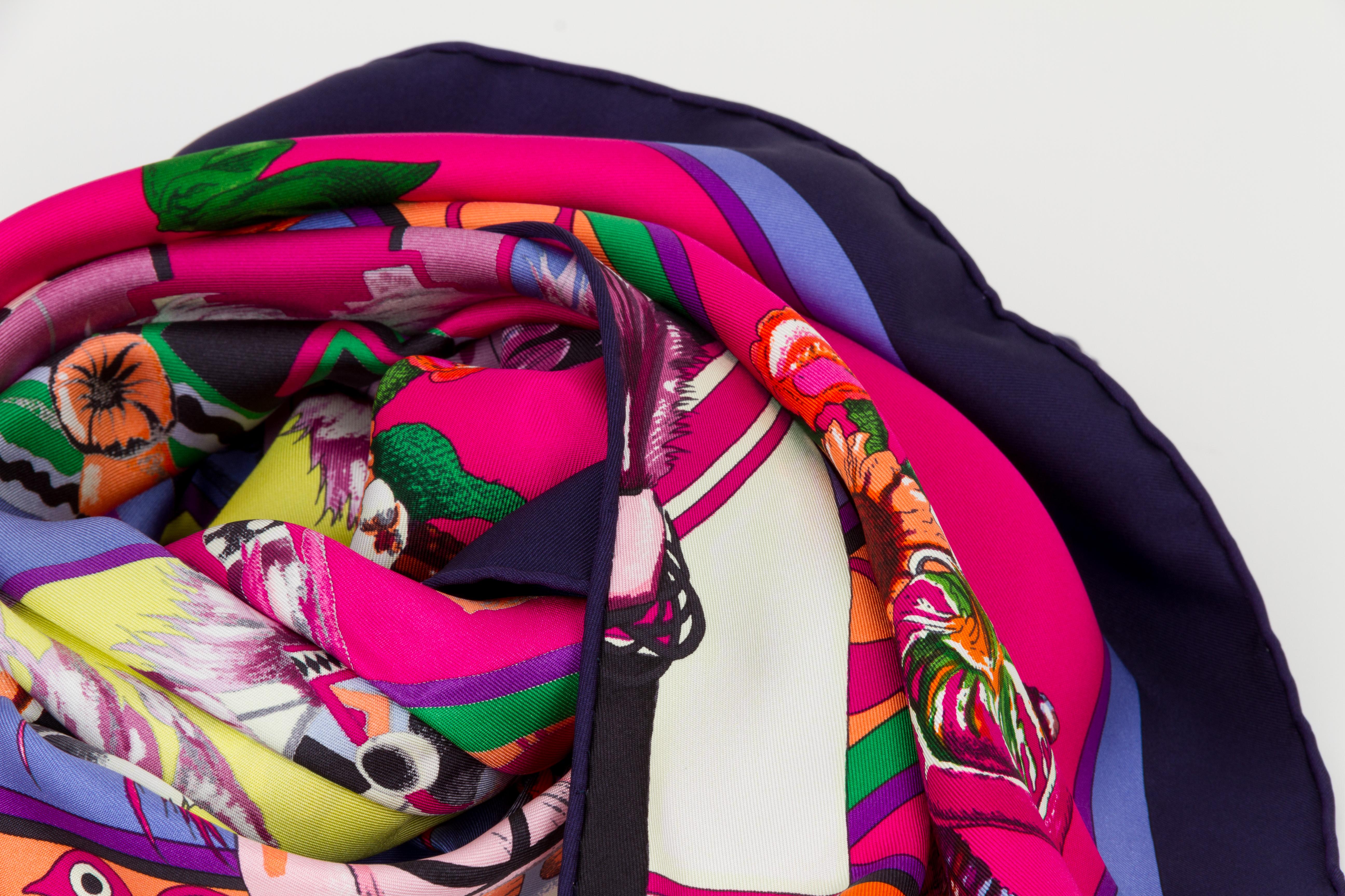 Women's New in the Box Hermès Silk Pointe Kachinas Shawl