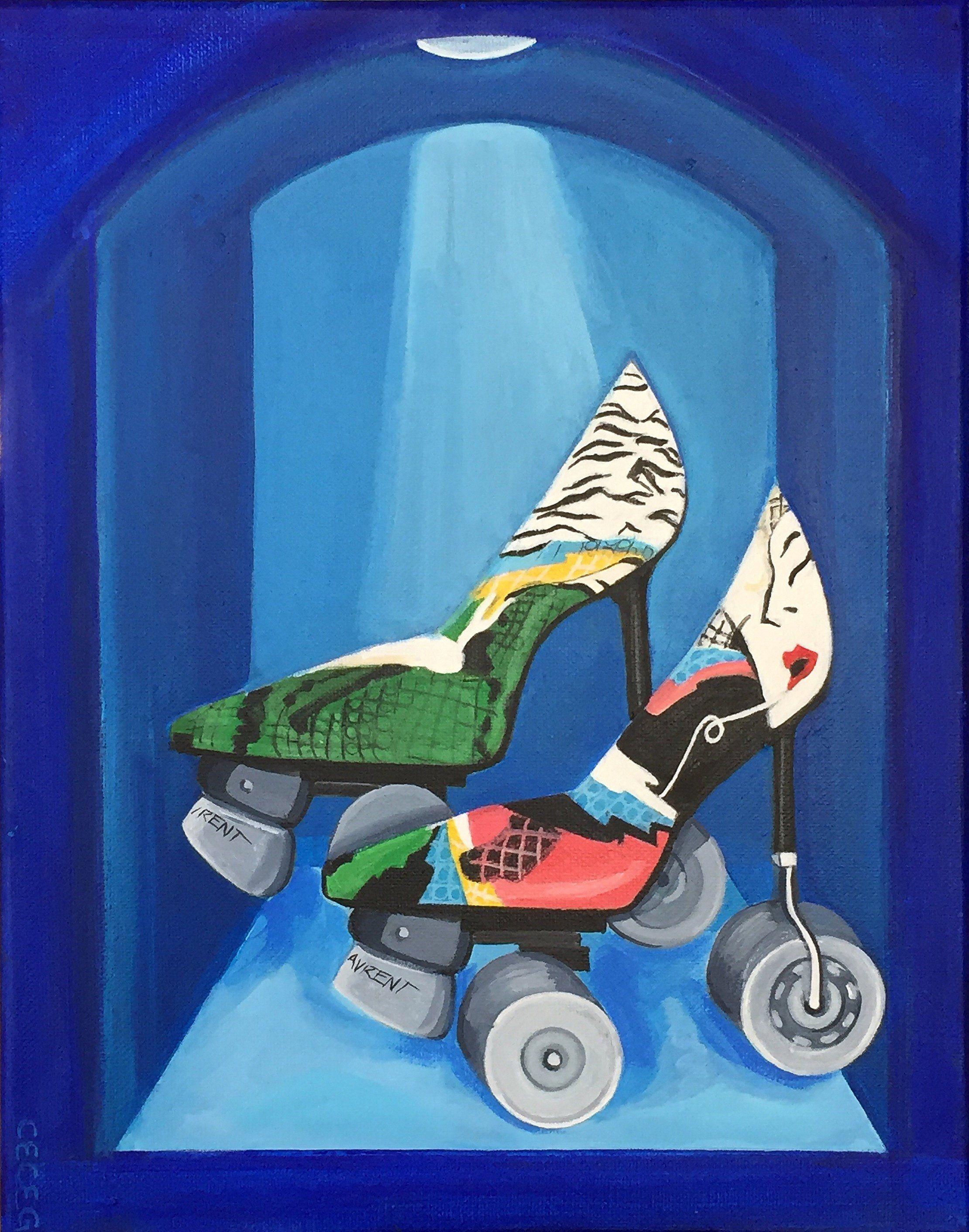 Neue unglaublich seltene Limited Edition Saint Laurent Celebrity Rollschuhe Sz 37 im Angebot 6