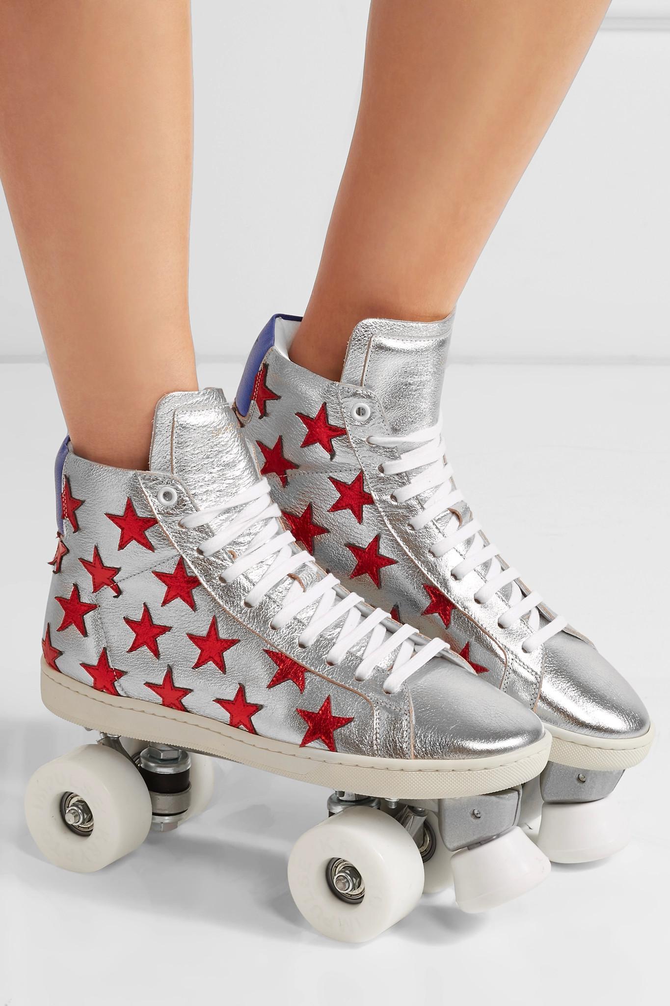 Neue unglaublich seltene Limited Edition Saint Laurent Celebrity Rollschuhe Sz 37 (Grau) im Angebot