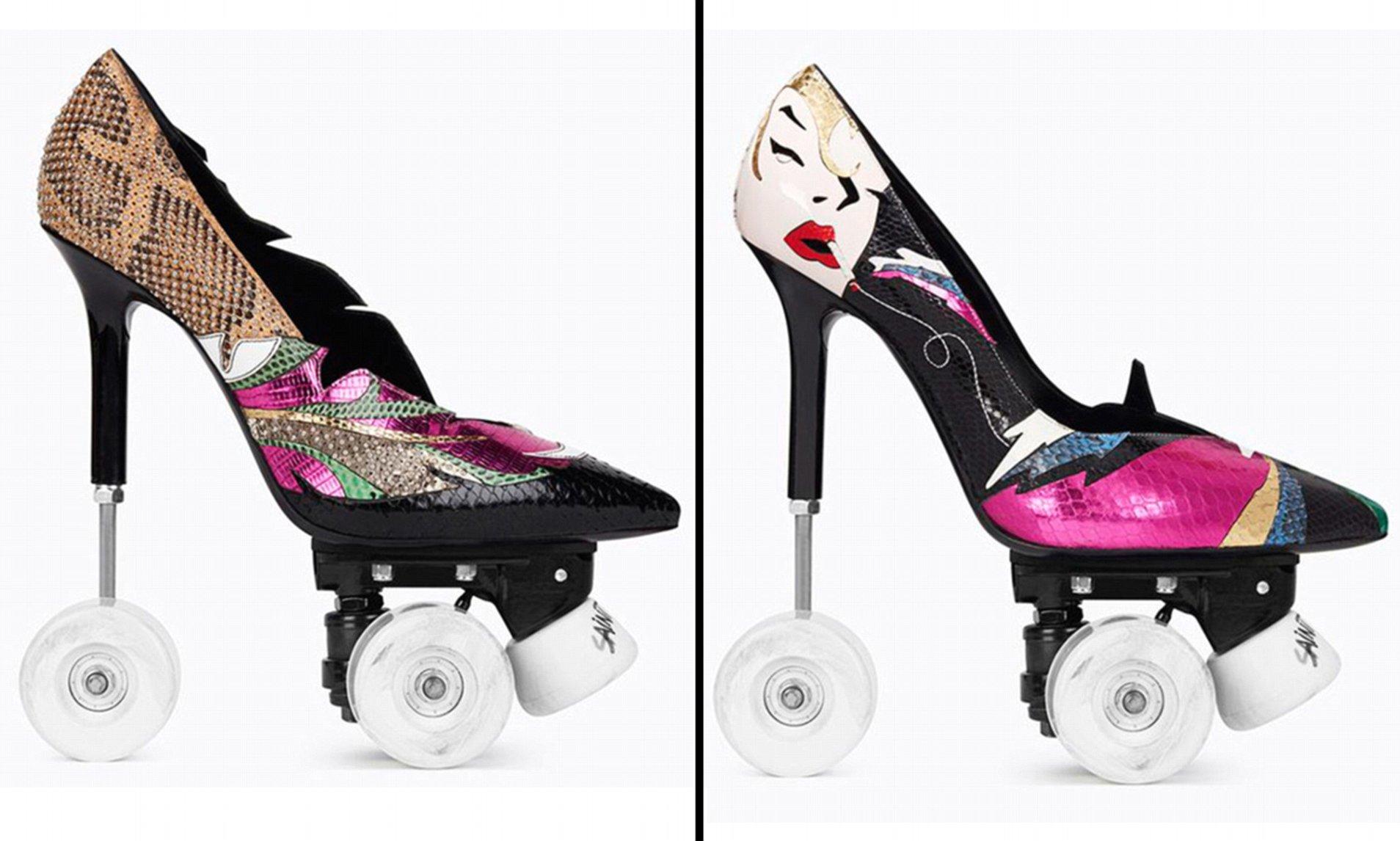 Neue unglaublich seltene Limited Edition Saint Laurent Celebrity Rollschuhe Sz 37 im Angebot 2